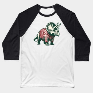 Christmas Triceratops Baseball T-Shirt